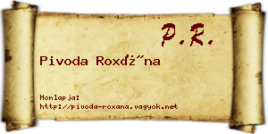Pivoda Roxána névjegykártya